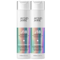 Kit Jacques Janine J18 Shampoo Sem Sal Condicionador Leave-In Brilho Maciez 240ml