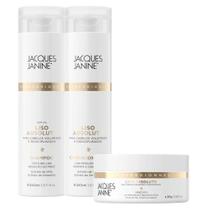 Kit Jacques Janine Liso Absoluto Shampoo Sem Sal Condicionador Leave-In 240ml Máscara Hidratação 80g Kit Jacques Janine Liso Absoluto Shampoo Sem Sal Condicionador Leave-In 240ml Máscara Hidratação 80g