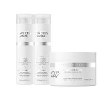 Kit Jacques Janine Luminous Glow Shampoo Condicionador 240ml Máscara Hidratação 240g
