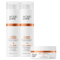 Kit Jacques Janine Power Nutrition Shampoo Sem Sal Condicionador Leave-In 240ml Máscara Creme 80g Kit Jacques Janine Power Nutrition Shampoo Sem Sal Condicionador Leave-In 240ml Máscara Creme 80g