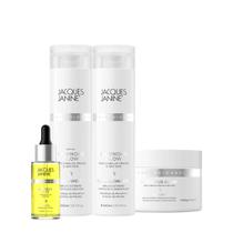 Kit Jacques Janine Professionnel Luminous Glow Shampoo Condicionador Máscara e Miracle Oils Monoi (4 produtos)