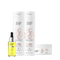 Kit Jacques Janine Professionnel No More Frizz Shampoo Condicionador Máscara P e Oils Monoi (4 produtos)