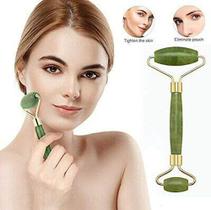 kit Jade Massageador Facial Rolo De Verde Jade + Rolo Rosa Jade