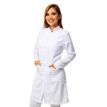 Kit Jaleco feminino com detalhe rosa + Touca Blanco Raro Kit Jaleco feminino com detalhe rosa + Touca Blanco Raro