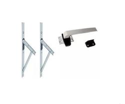 Kit Janela Maxim Ar - Braço 40cm - C/ Fecho - Madeira e Alumínio