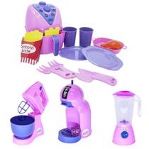 Kit Jantar Menina Café Bolo Liquidificador Comida 18pç