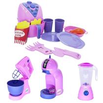 Kit Jantar Menina Café Bolo Liquidificador Comida 18Pç