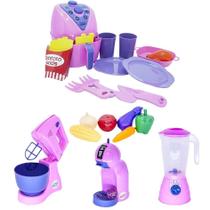 Kit Jantar Menina Café Bolo Liquidificador Comida Legume 24P