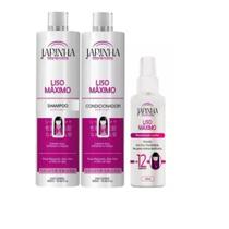 Kit Japinha Shampoo E Condi e Protetor Térmico Liso Máximo