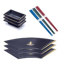 Kit Japonês Oriental Para 3 Pessoas Sushi Sashimi Kit Japonês Oriental Para 3 Pessoas Sushi Sashimi