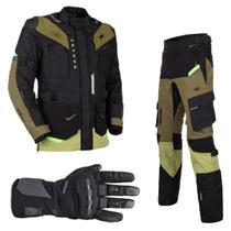 Kit Jaqueta Calça Luva Texx Nomade Verde Militar Kit Jaqueta Calça Luva Texx Nomade Verde Militar