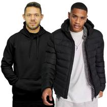 Kit Jaqueta Puffer Bobojaco e Blusa De Moletom Masculino - Hyve