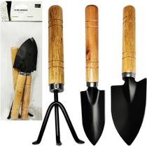 Kit Jardim 2 Pas + Ancinho / Rastelo Cabo Madeira Com 3 Peca Kit Jardim 2 Pas + Ancinho / Rastelo Cabo Madeira Com 3 Peca