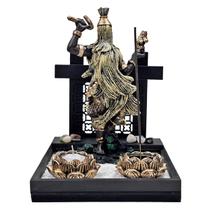 Kit Jardim Altar Painel Orixá + Incensário Porta Vela Resina - M3 Decoração