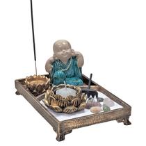 Kit Jardim Zen Decorativo E Buda Monge Não Falo/Vejo/Escuto