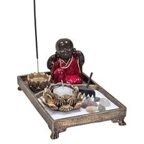 Kit Jardim Zen Harmonia Paz Monge Buda Não Falo/Vejo/Escuto