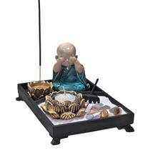 Kit Jardim Zen Preto Com Monge Budinha Não Vejo/Escuto/Falo - M3 Decoração