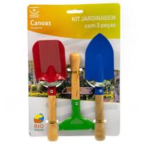 Kit jardinagem 3 peças metal com cabo de madeira rio tijucas Kit jardinagem 3 peças metal com cabo de madeira rio tijucas