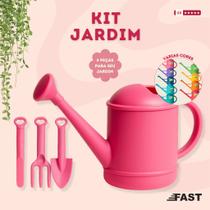 Kit Jardinagem - 4 Peças com Regador e Ferramentas Varias Cores para Plantas, Vasos, Horta e Jardim Kit Jardinagem - 4 Peças com Regador e Ferramentas Varias Cores para Plantas, Vasos, Horta e Jardim