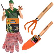 Kit Jardinagem Com Ancinho, Pazinha E Luva Tramontina Kit Jardinagem Com Ancinho, Pazinha E Luva Tramontina