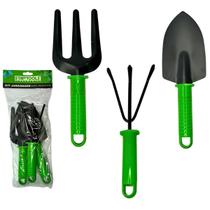 Kit Jardinagem Jardim 3 Peças Metal Jardim Pá Garfo Rastelo