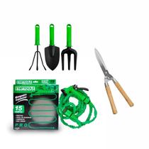 Kit Jardinagem Startools: Mangueira 15m + Tesoura 20" + 3pcs Kit Jardinagem Startools: Mangueira 15m + Tesoura 20" + 3pcs