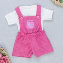 Kit Jardineira e Body Bebê Menina Estilo e Conforto