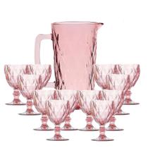 Kit Jarra 1 L +12 Taças Diamante Lilás Vidro Class Home Kit Jarra 1 L +12 Taças Diamante Lilás Vidro Class Home