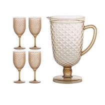 Kit Jarra Acrílico 2,5L Suco ou Água + 4 Taças 480ml Luxxor