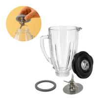 Kit Jarra Copo Vidro Redondo Oster Com Tampa Lamina E Borracha