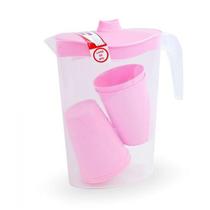 Kit Jarra de 1,8L com 04 Copos de Plástico Rosa Kit Jarra de 1,8L com 04 Copos de Plástico Rosa