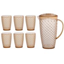 Kit Jarra De Acrílico 3L Suco ou Água + 6 Copos 500ml Luxxor Kit Jarra De Acrílico 3L Suco ou Água + 6 Copos 500ml Luxxor
