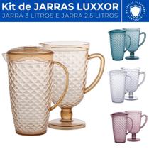 Kit Jarra De Acrílico Com Tampa 3L + Jarra 2,5L Luxxor