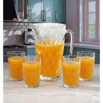 Kit Jarra Diamante 1,2L + 4 Copos Diamond Transparente Kit Jarra Diamante 1,2L + 4 Copos Diamond Transparente