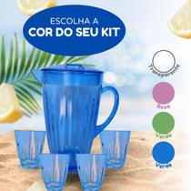 Kit Jarra Elegance 2L E 4 Cops 400ml Jogo De Refresco Servir Água Suco