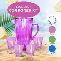 Kit Jarra Elegance 2L E 4 Cops 400ml Jogo De Refresco Servir Água Suco