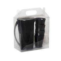 Kit Jarra Fresc Preto 2,5 Litros ( 1 Jarra Fresc/ 4 Copos Fresc 350ml) PP