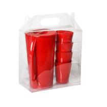 Kit Jarra Fresc Vermelho 2,5 Litros ( 1 Jarra Fresc/ 4 Copos Fresc 350ml) PP