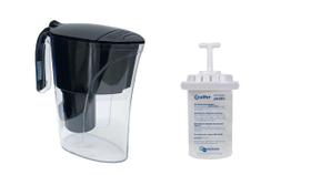 Kit Jarra Purificadora água filtro preta 1,5 Litros Inmetro Vela