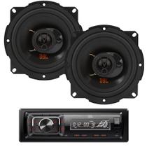 Kit JBL 2 Alto Falantes 5 pol. e Rádio Celebrity 150 Triaxial 5TRFX55 110w 4 Ohms