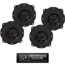 Kit JBL 4 Alto Falantes 5 pol. e Radio Celebrity 150 Triaxial 5TRFX55 110w 4 Ohms