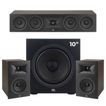 Kit JBL Stage 2 Caixas Bookshelf + Central + Subwoofer 10"