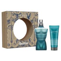 Kit jean paul gaultier le male edt perfume masculino 125ml + gel de banho 75ml - caixa marrom