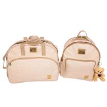 Kit Jeans Bolsa Grande Maternidade Personalizada Bebe + Mochila + Trocador