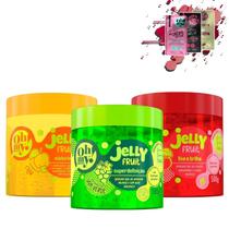 Kit Jelly Fruit Oh My! Caju Cereja e Uva Verde 500gr Kit Jelly Fruit Oh My! Caju Cereja e Uva Verde 500gr