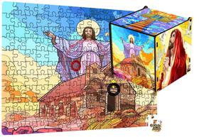 Kit Jesus Cristo Quebra Cabeça + Caixa em MDF Personalizada Cristão