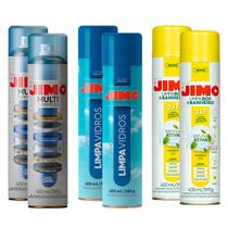 Kit Jimo 2 Multi Superfícies 2 Limpa Vidros 2 Limpa Box