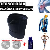 Kit Joelheira Compressão Magnética Neodímio com Infravermelho + Gel Massageador