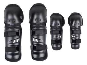 Kit Joelheira Cotoveleira Articulada Moto Bike Trilha Kit Joelheira Cotoveleira Articulada Moto Bike Trilha