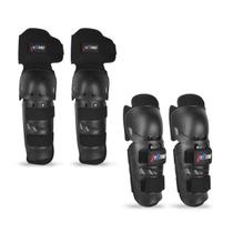 Kit Joelheira Cotoveleira Twins C/Ajustes Preto Trilha Enduro Motocross